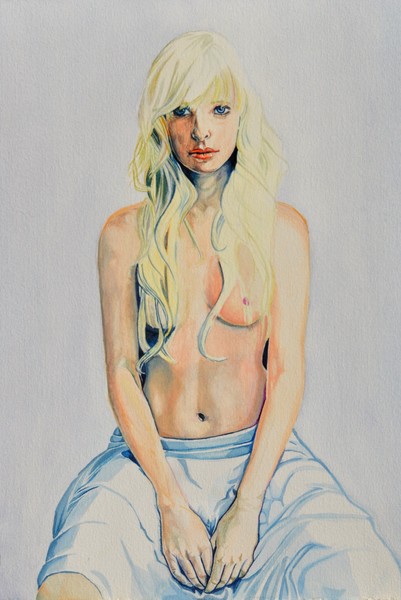 Girl, watercolor on paper