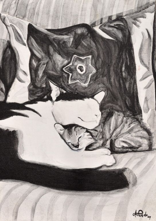 Gizmo and Moco, acrylic on canvas